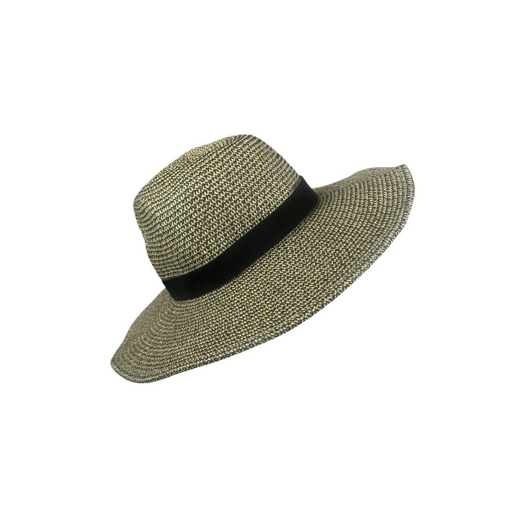 J. Crew Floppy Sun Hat Women’s S/M Textured Beach Large Brim Paper Straw H8871